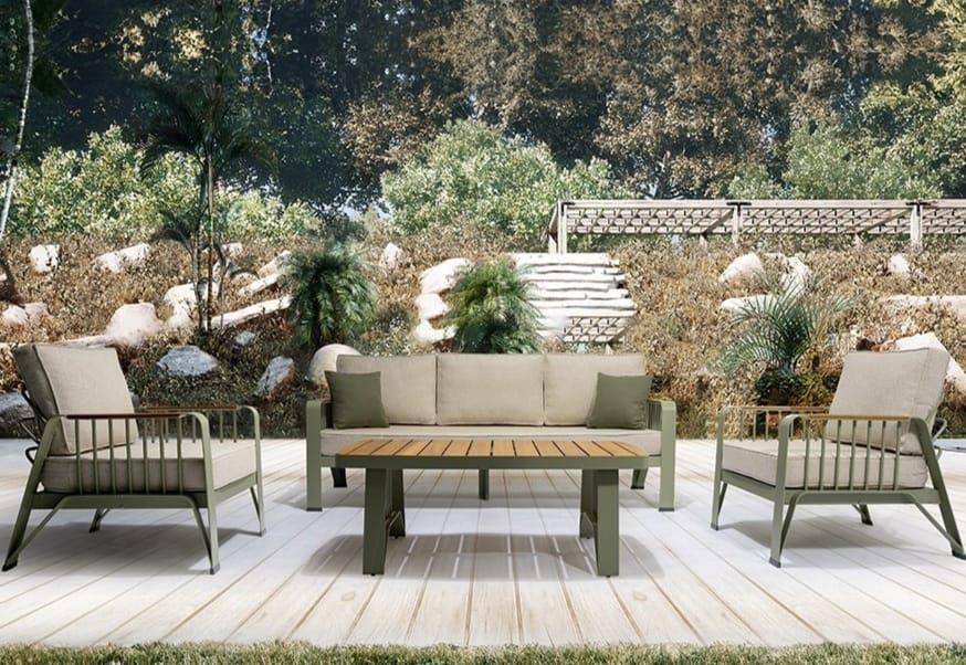 Best Garden Alüminyum Paslanmaz Bahçe Koltuk Takım Gri 3+1+1+ Masa+Puf