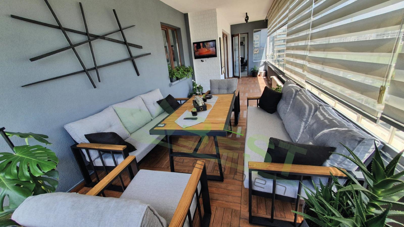 Best Garden Lina Model Alüminyum Paslanmaz Bahçe Koltuk Takım Beyaz 3+1+1+ Masa+2 Adet Puf