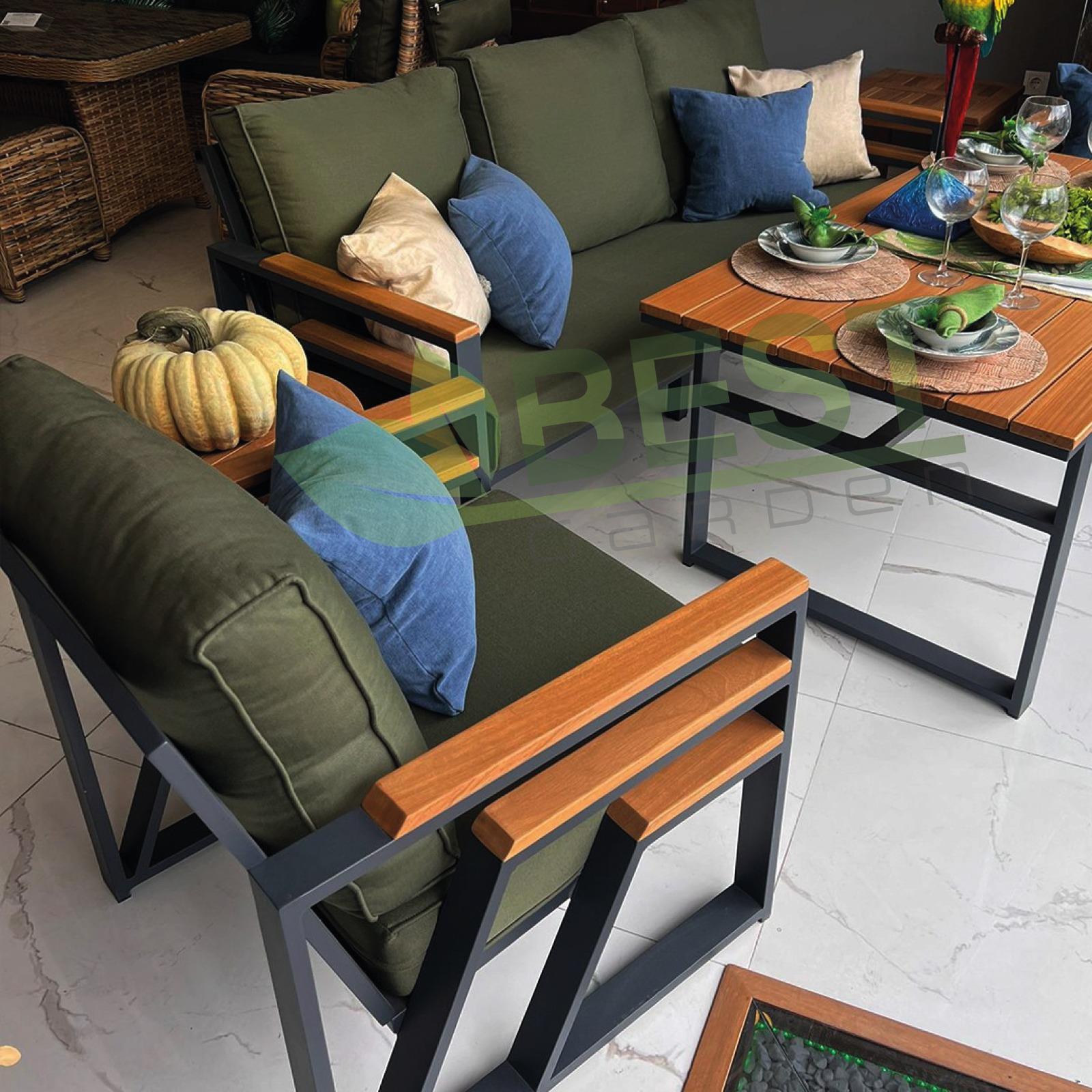 Best Garden Lizbon Model Alüminyum Bahçe Koltuk Takım 3+1+1+ Masa