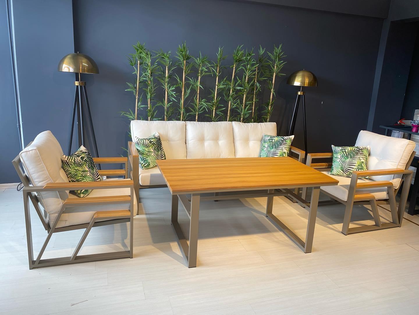 Best Garden Lizbon Model Alüminyum Bahçe Koltuk Takım 3+1+1+ Masa