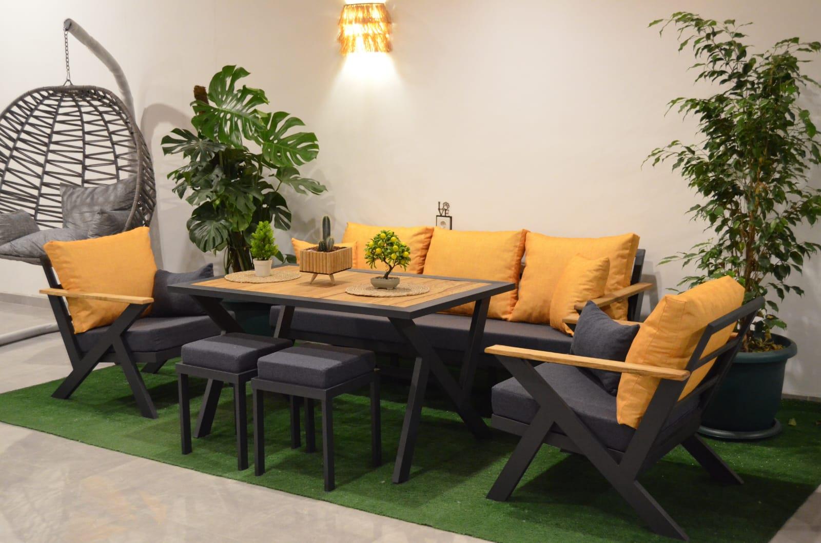 Best Garden N Model Metal Bahçe Koltuk Takım 3+1+1+ Masa 