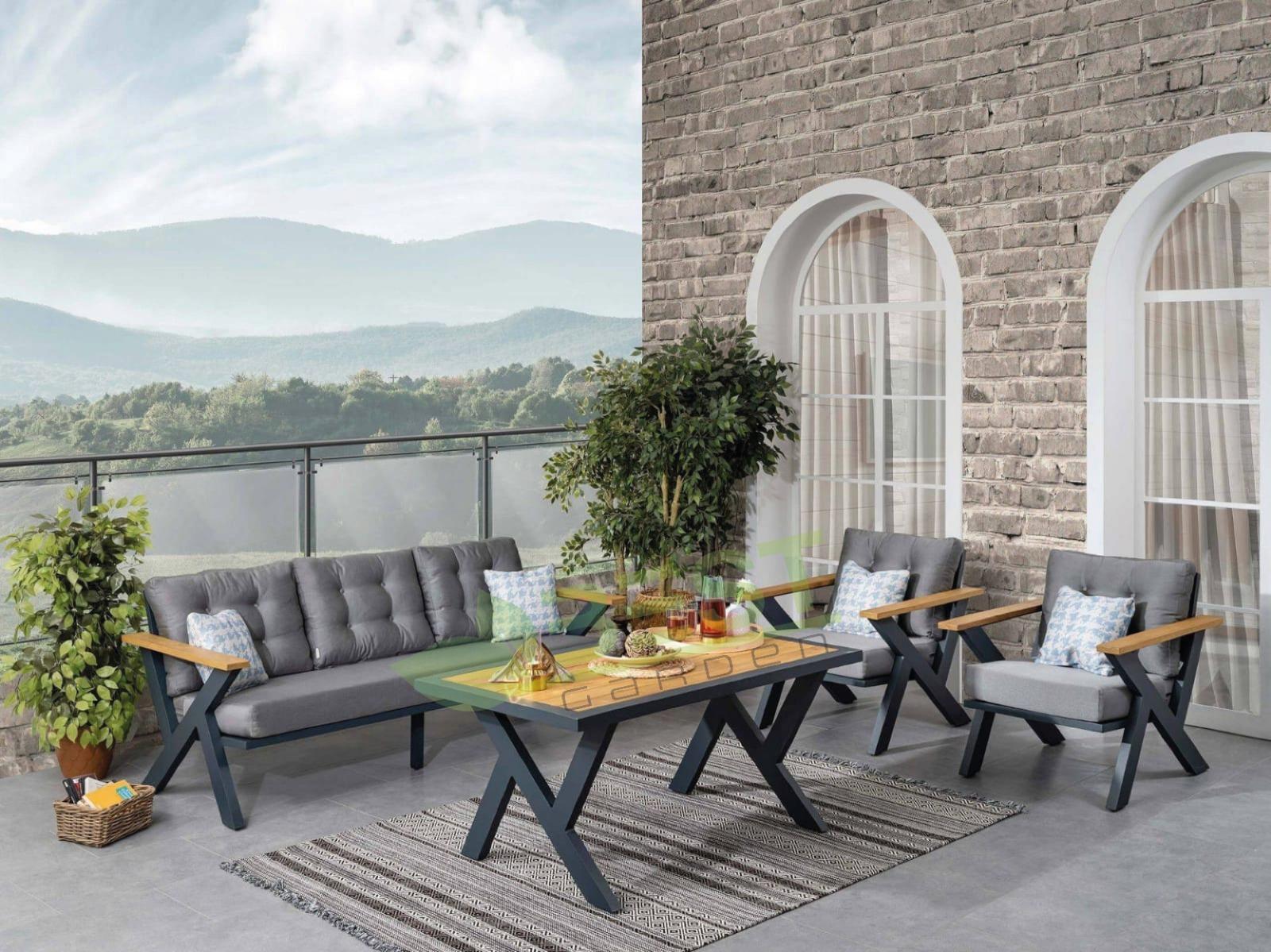 Best Garden N Model Metal Bahçe Koltuk Takım 3+1+1+ Masa 