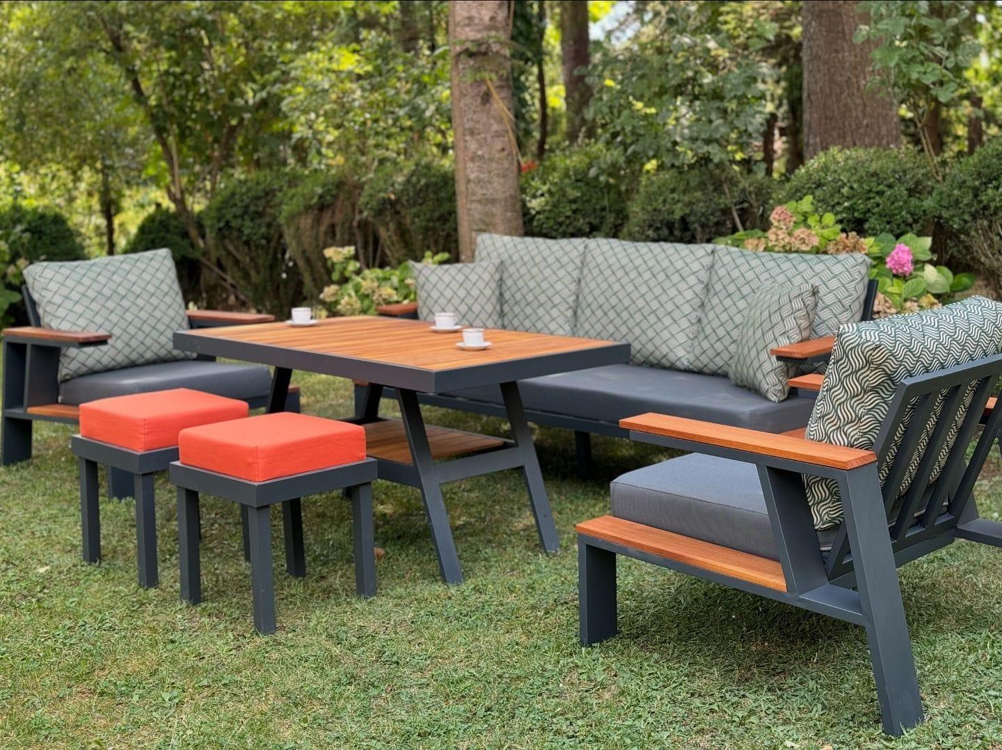 Best Garden Okyanus 2 Model Alüminyum Bahçe Koltuk Takım 3+1+1+ Masa