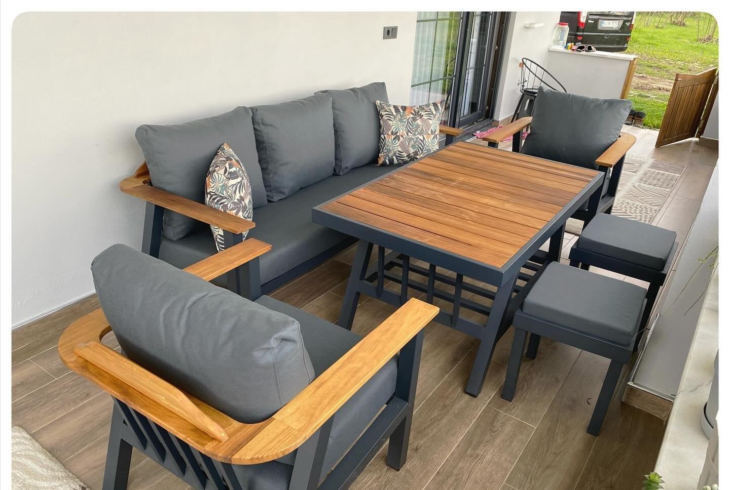 Best Garden Site Model Alüminyum Bahçe Koltuk Takım 3+1+1+ Masa