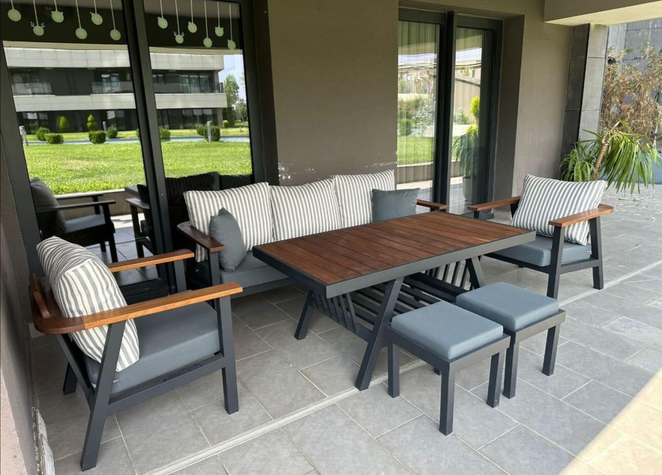 Best Garden Site Model Alüminyum Bahçe Koltuk Takım 3+1+1+ Masa