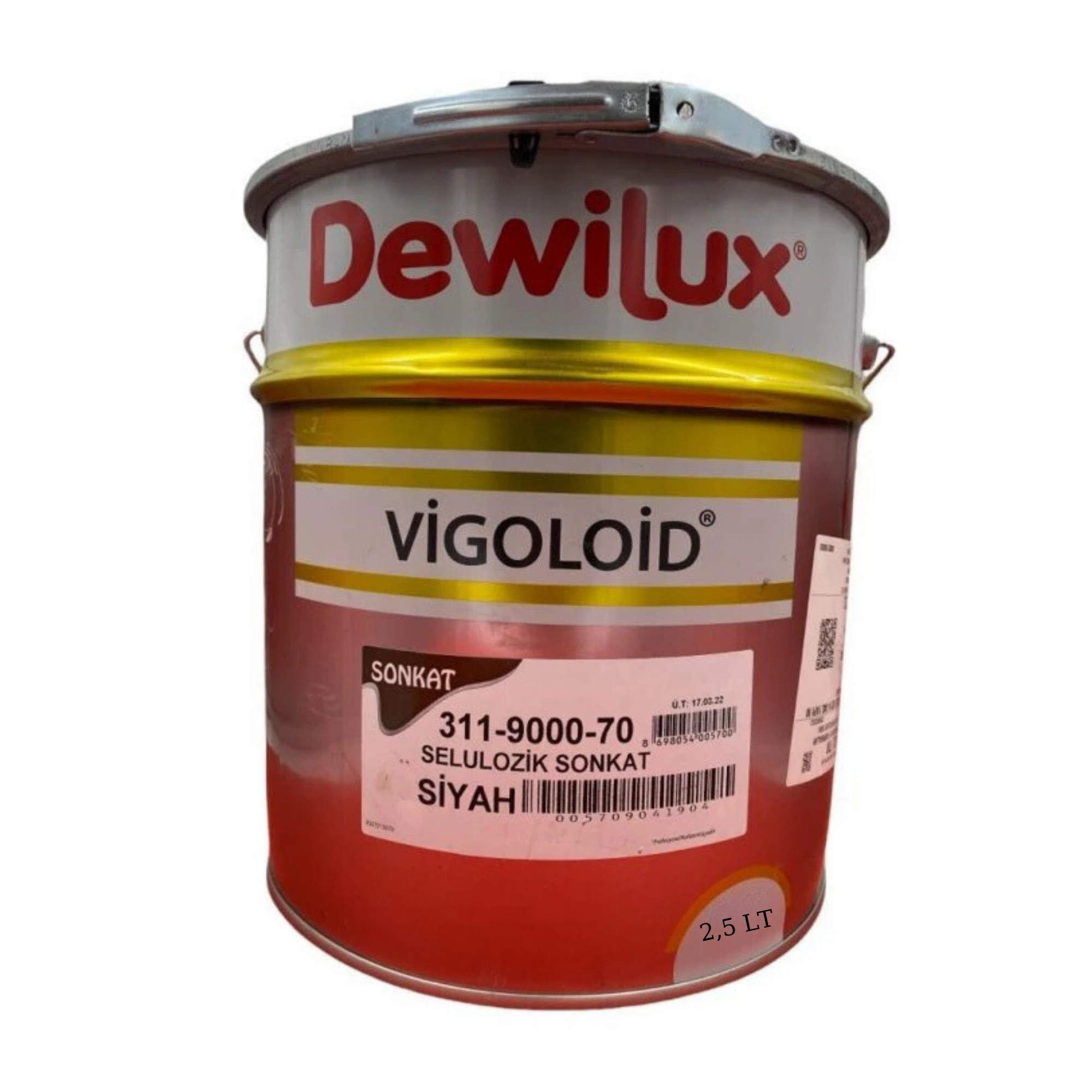 Dewilux Selülozik Son Kat Boya 2,5 Lt 311 Seri Parlak Siyah