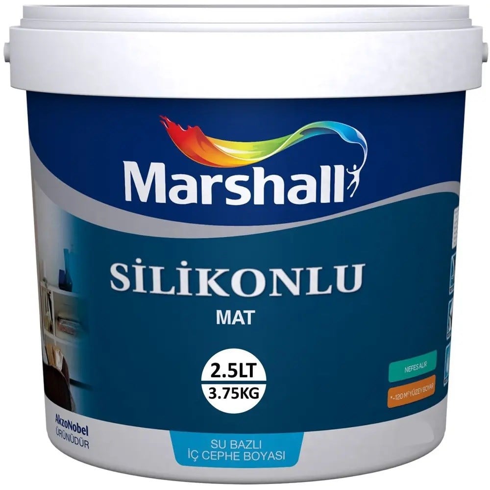 Marshall Silikonlu Özel Mat Silinebilir İç Cephe Boyası Fıstık Rengi 5501 2,5 Lt