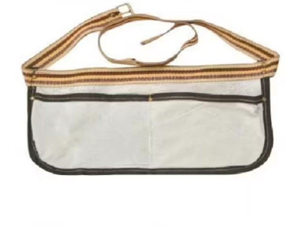 Nalburun 2 Cepli Deri Çivi Önlüğü Beyaz 1 Adet