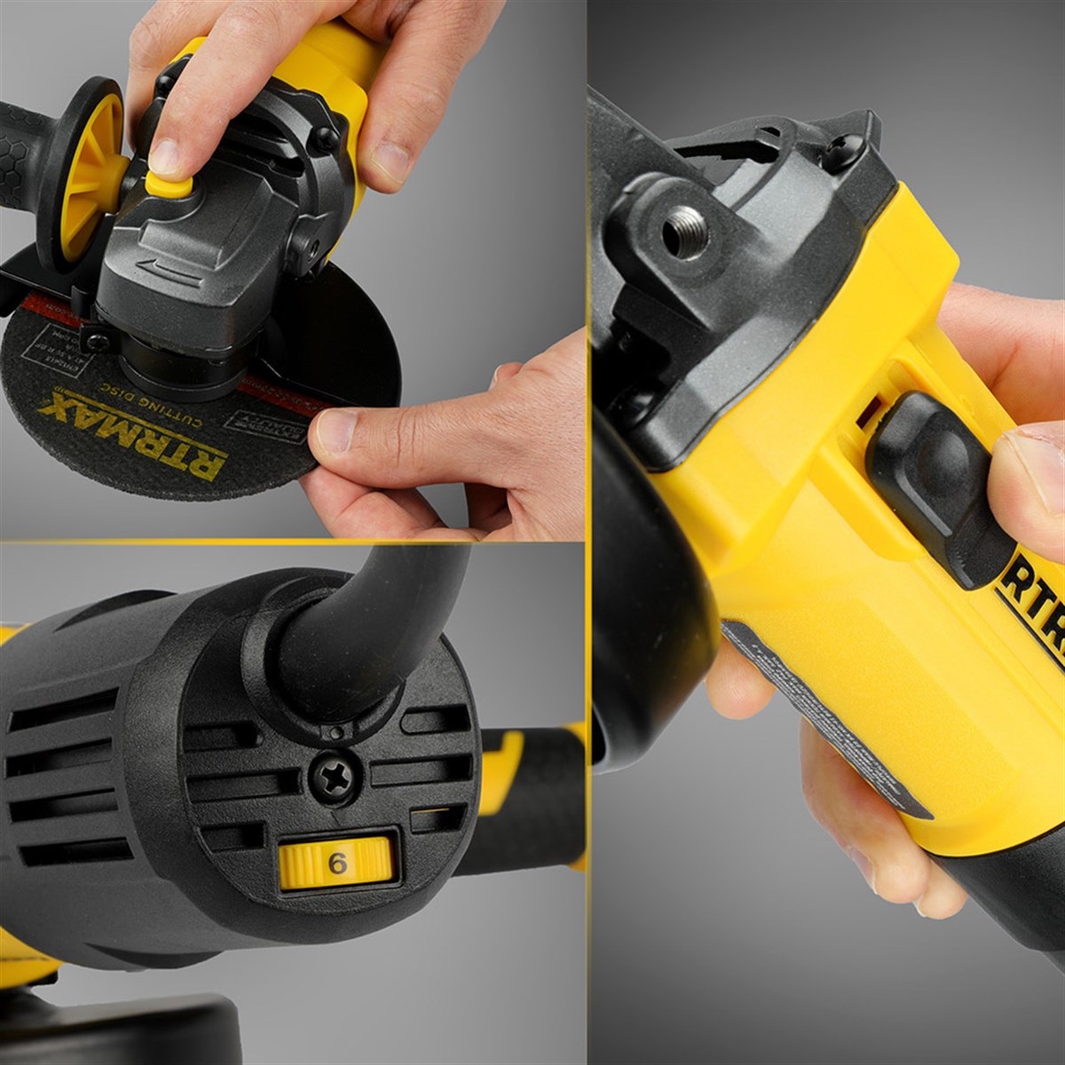 RTM1080 Rtrmax  Elektrikli Avuç Taşlama Makinası 115 Mm 750 W