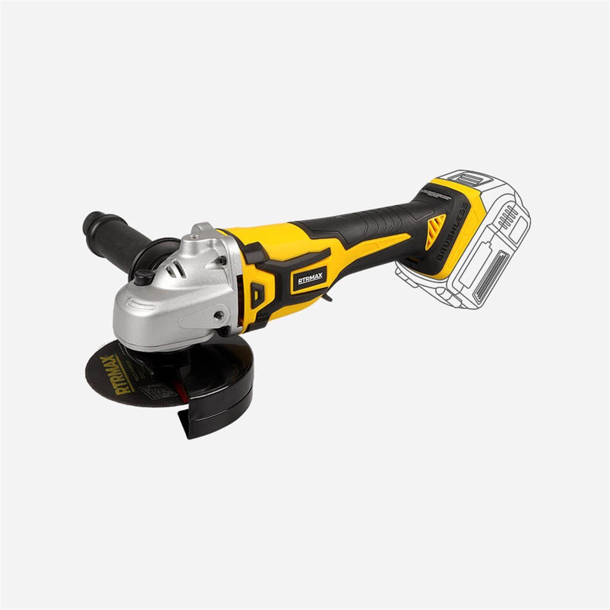 RTX2055B  Rtrmax Akülü Avuç Taşlama Kömürsüz Motor 115 Mm 8500 Devir