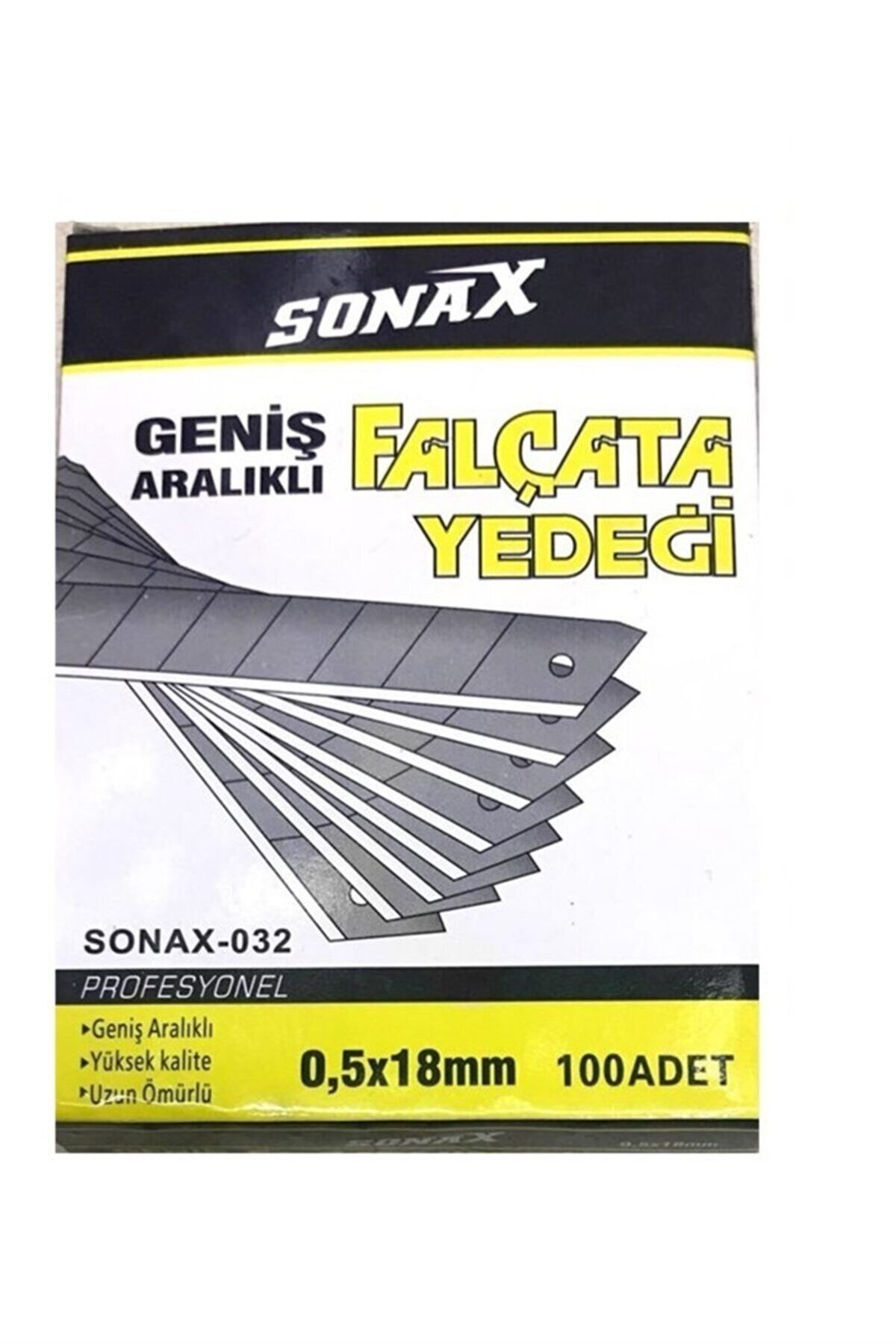 Sonax Maket Bıçağı Yedeği Geniş Bıçak 0,5X18 mm 100 Adet