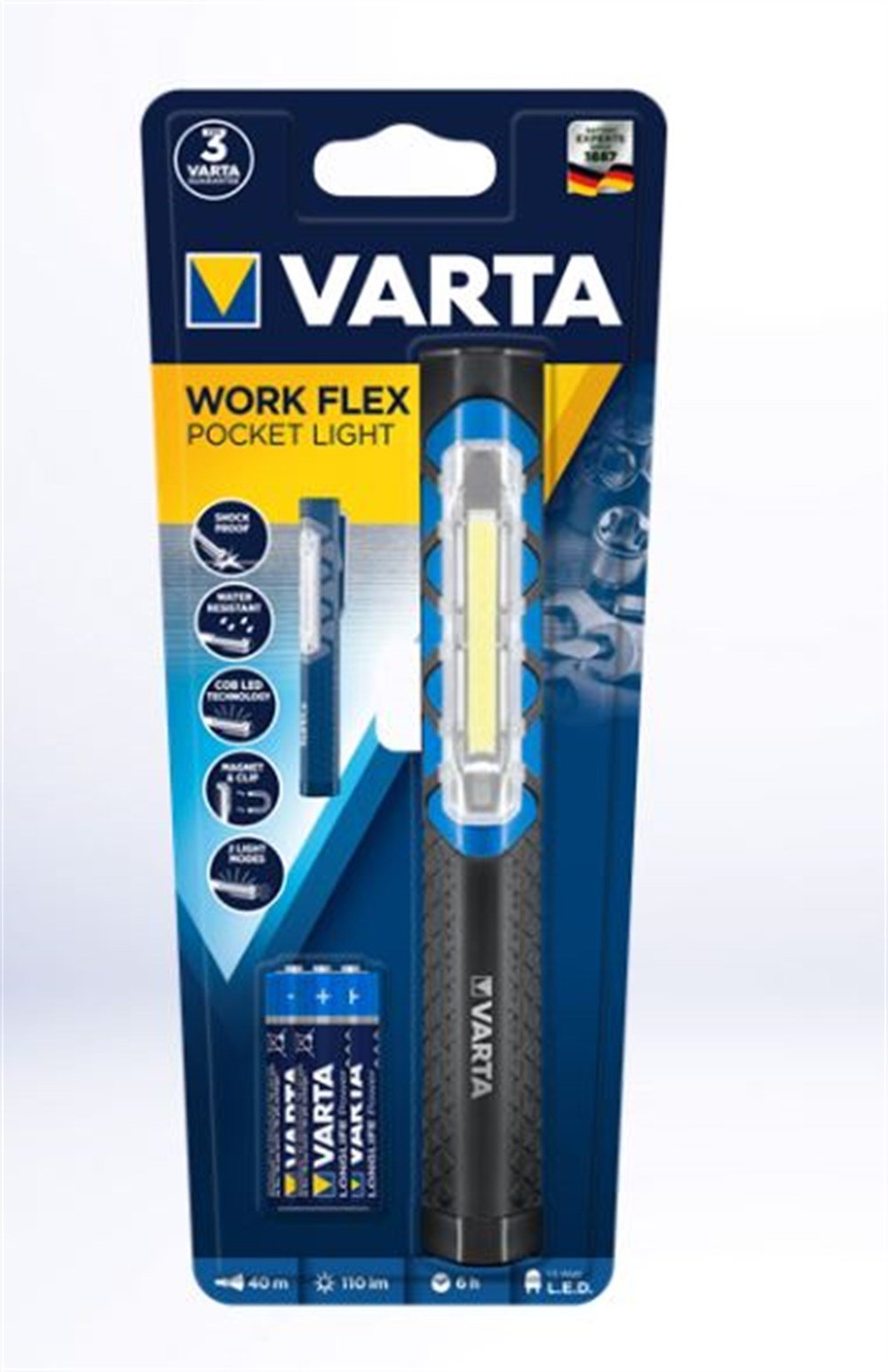 Varta Work Flex Pocket Light Şoka Ve Suya Dayanıklı Pilli Fener