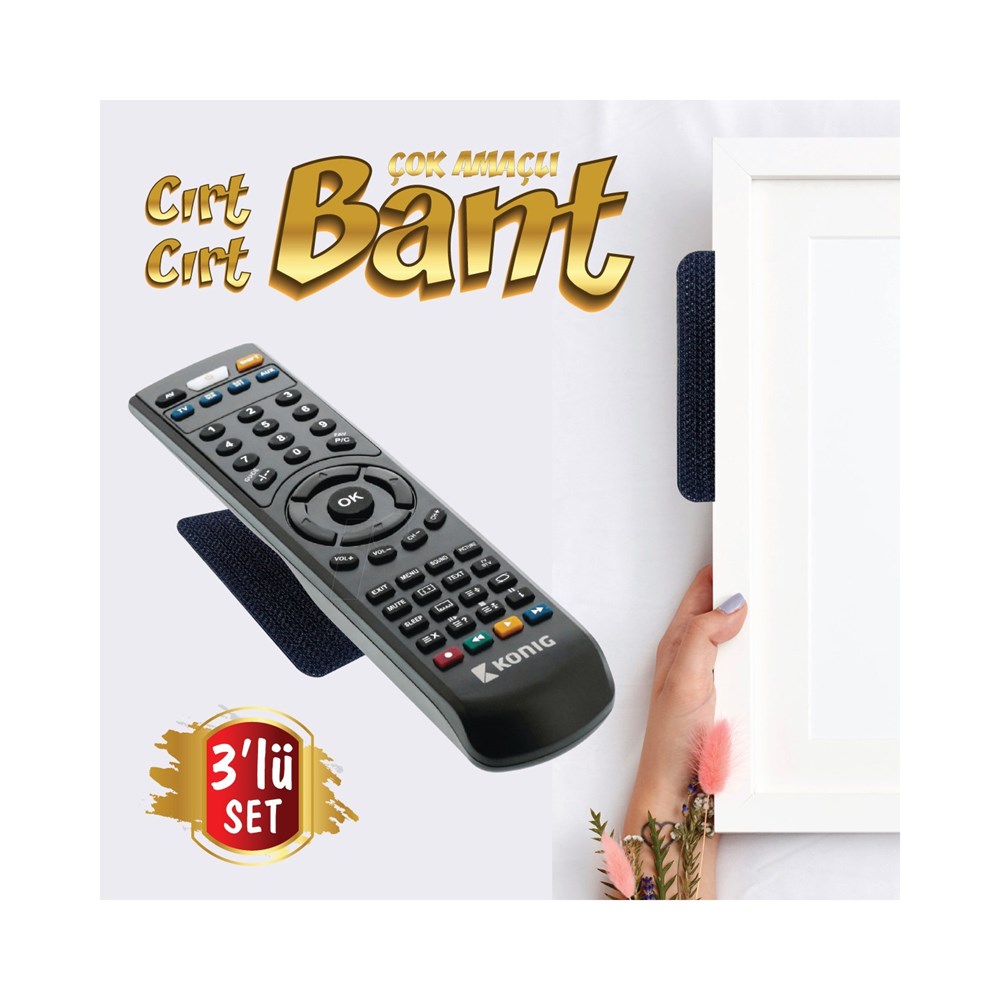 Vodaseal CB6032 Çok Amaçlı Cırt Cırt Bant 3'lü Paket Siyah