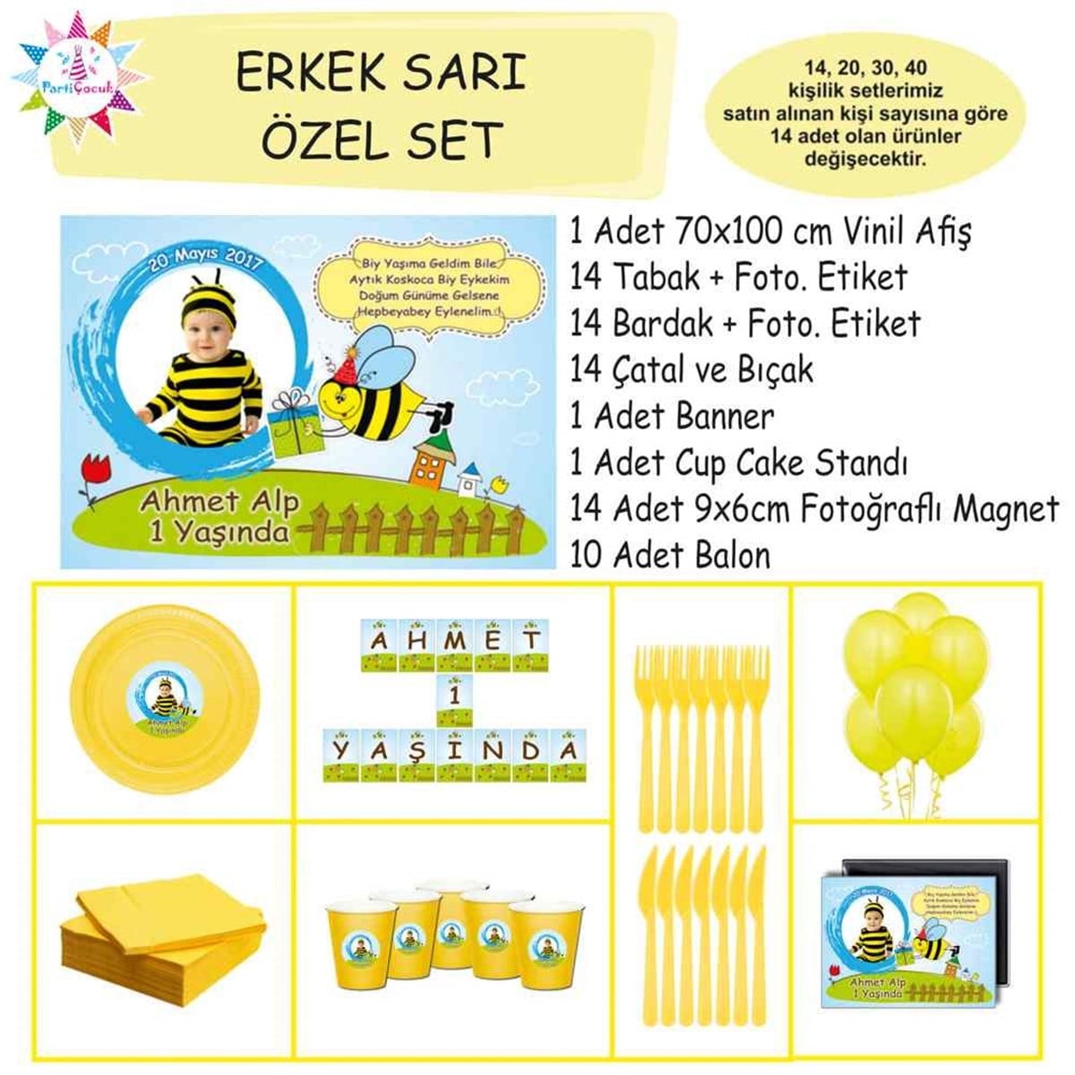 Arı Konsept Parti Malzemeleri Özel Set 