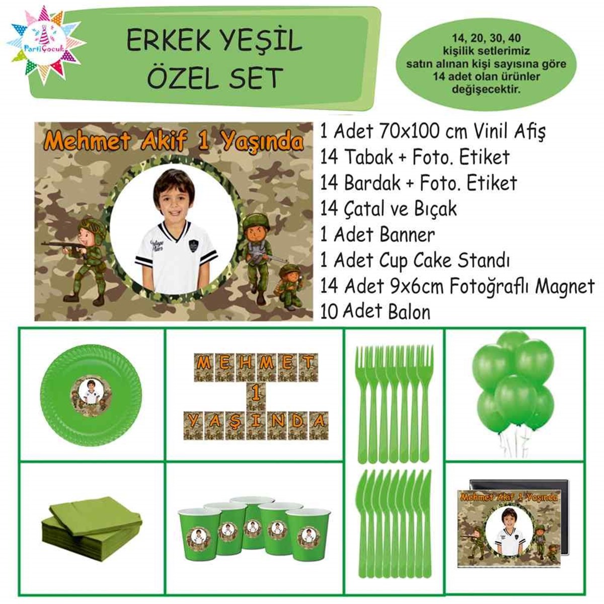 Asker Parti Mazlemeleri Özel Set 
