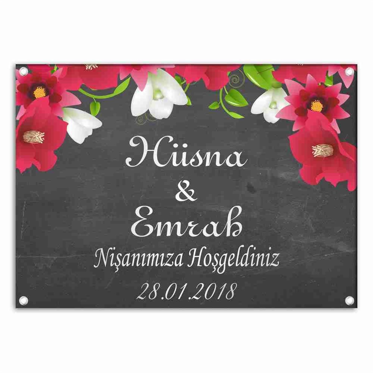 Chalkboard Baskılı Nişan Afişi 
