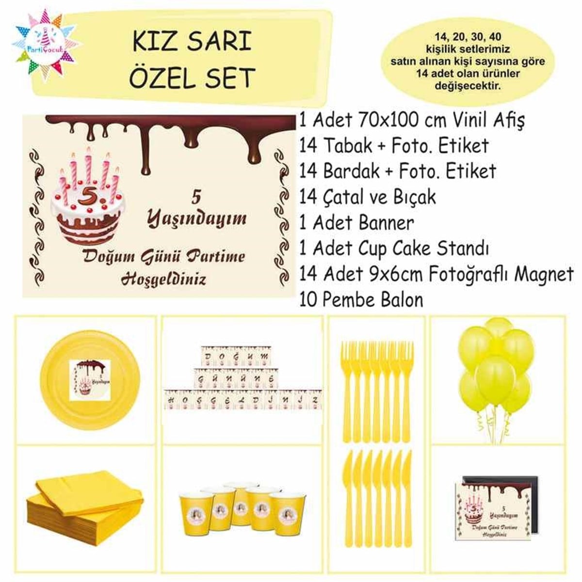 Çikolatalı Pasta Parti Seti Özel Set 