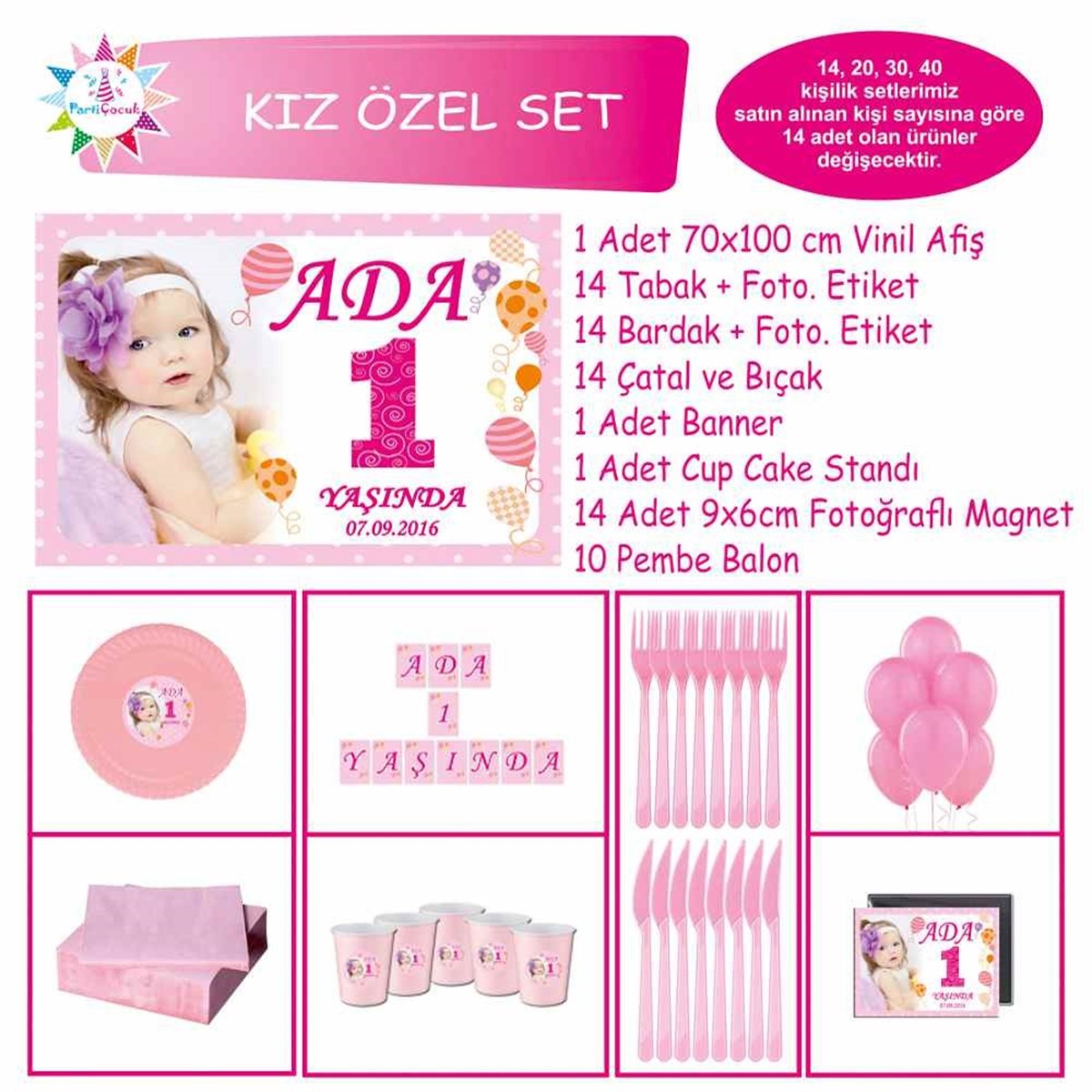 Çizgili Balonlu Konsept Özel Set 