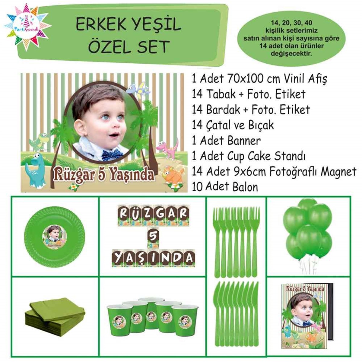 Dinazor Konsept Parti Paketi Özel Set 