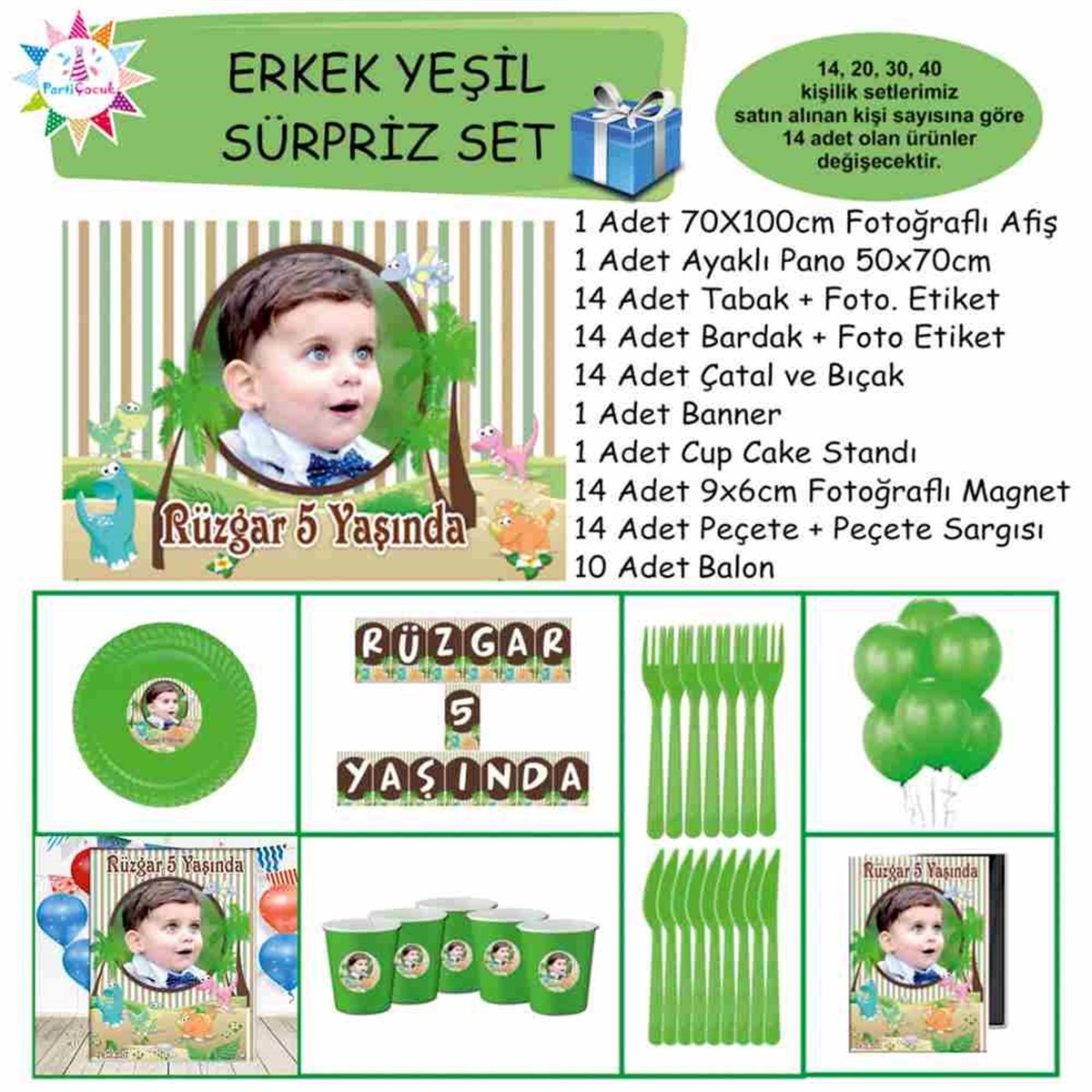 Dinazor Konsept Parti Paketi Sürpriz Set 