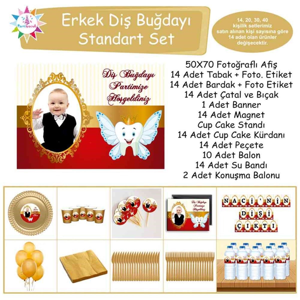 Diş Buğdayı Gold Kırmızı Melek Dişli Standart Set 