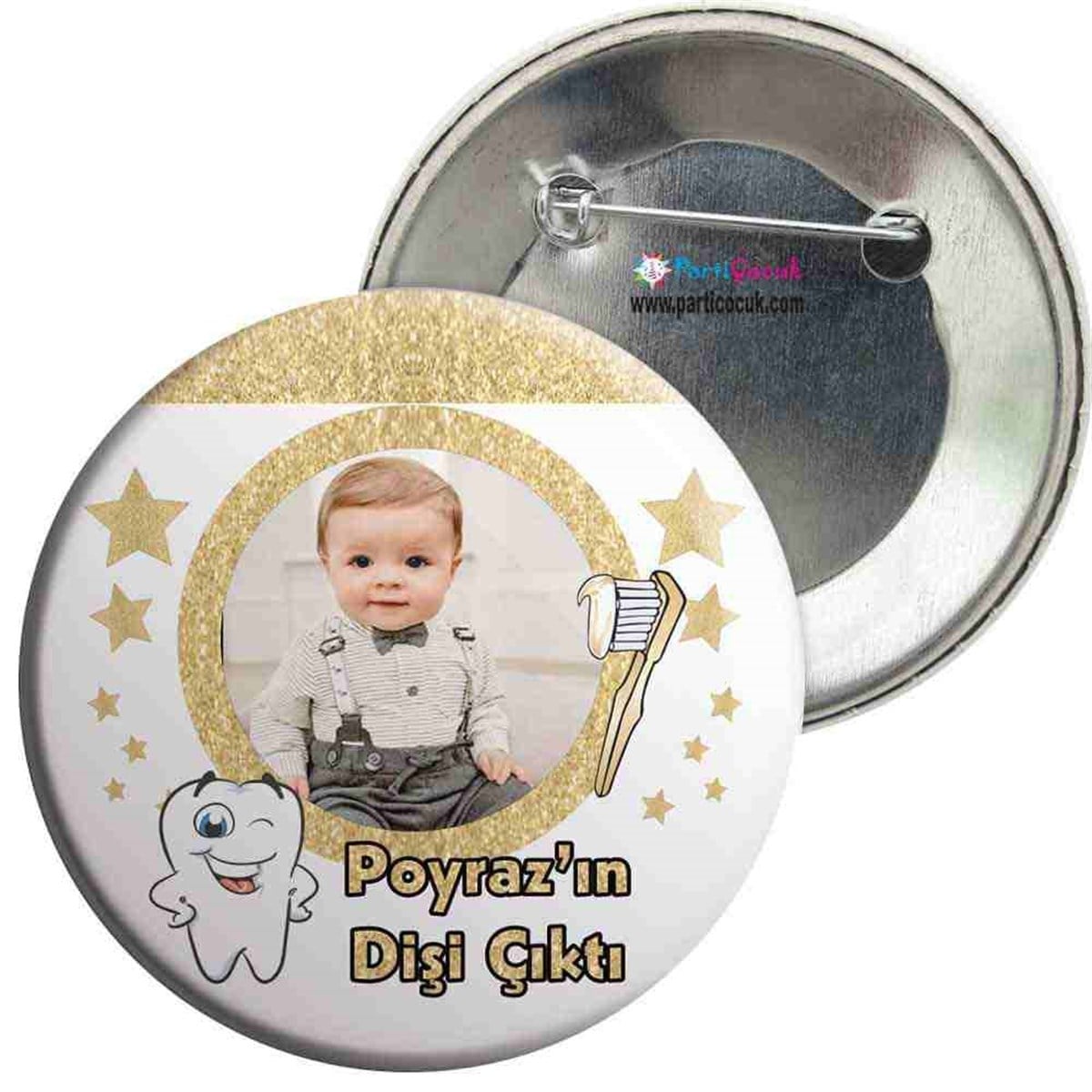 Diş Buğdayı Gold Yıldızlı Diş İğneli Rozet 