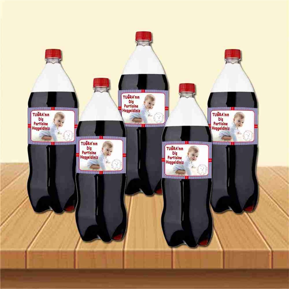 Diş Buğdayı Kırmızı Lacivert Cola Şisesi Bandı 