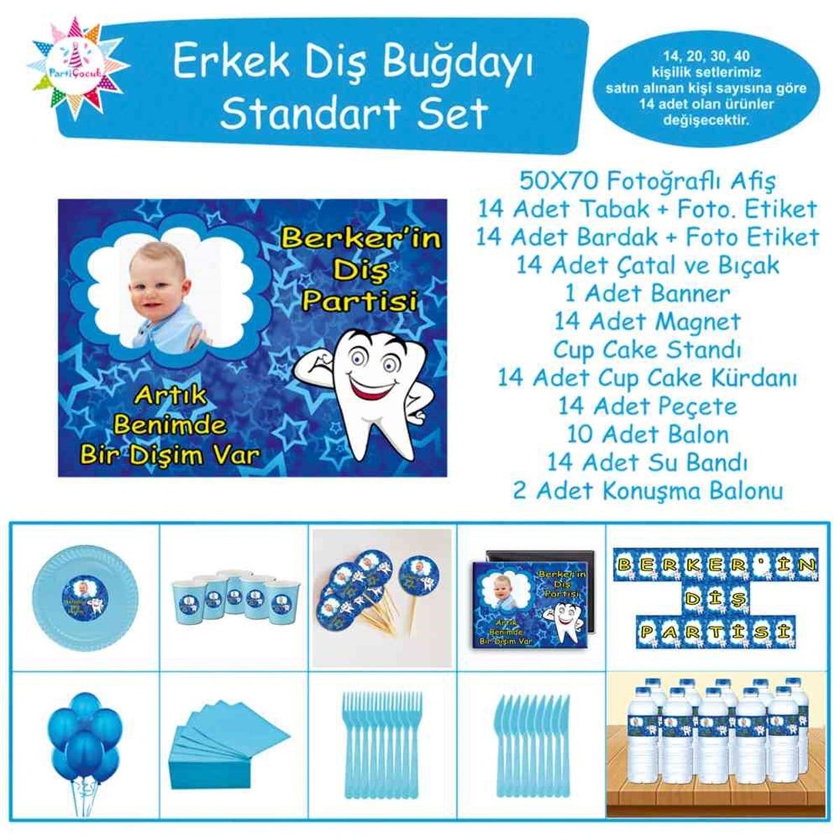 Diş Buğdayı Mavi Güçlü Diş Standart Set 