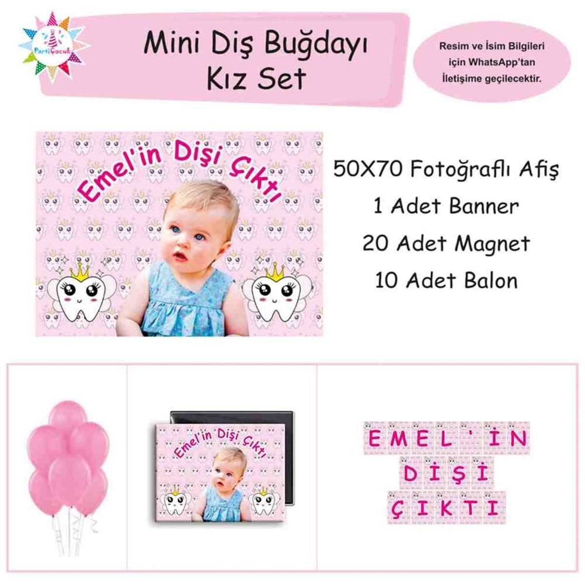 Diş Buğdayı Mor Çizgili Melek Parti Seti Mini Set 