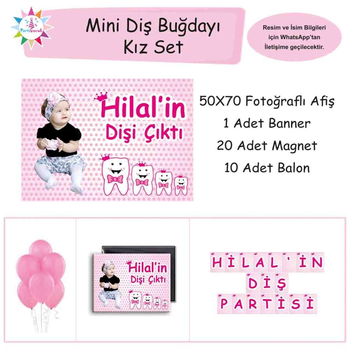 Diş Buğdayı Pembe Şapkalı Konsept Mini Set  