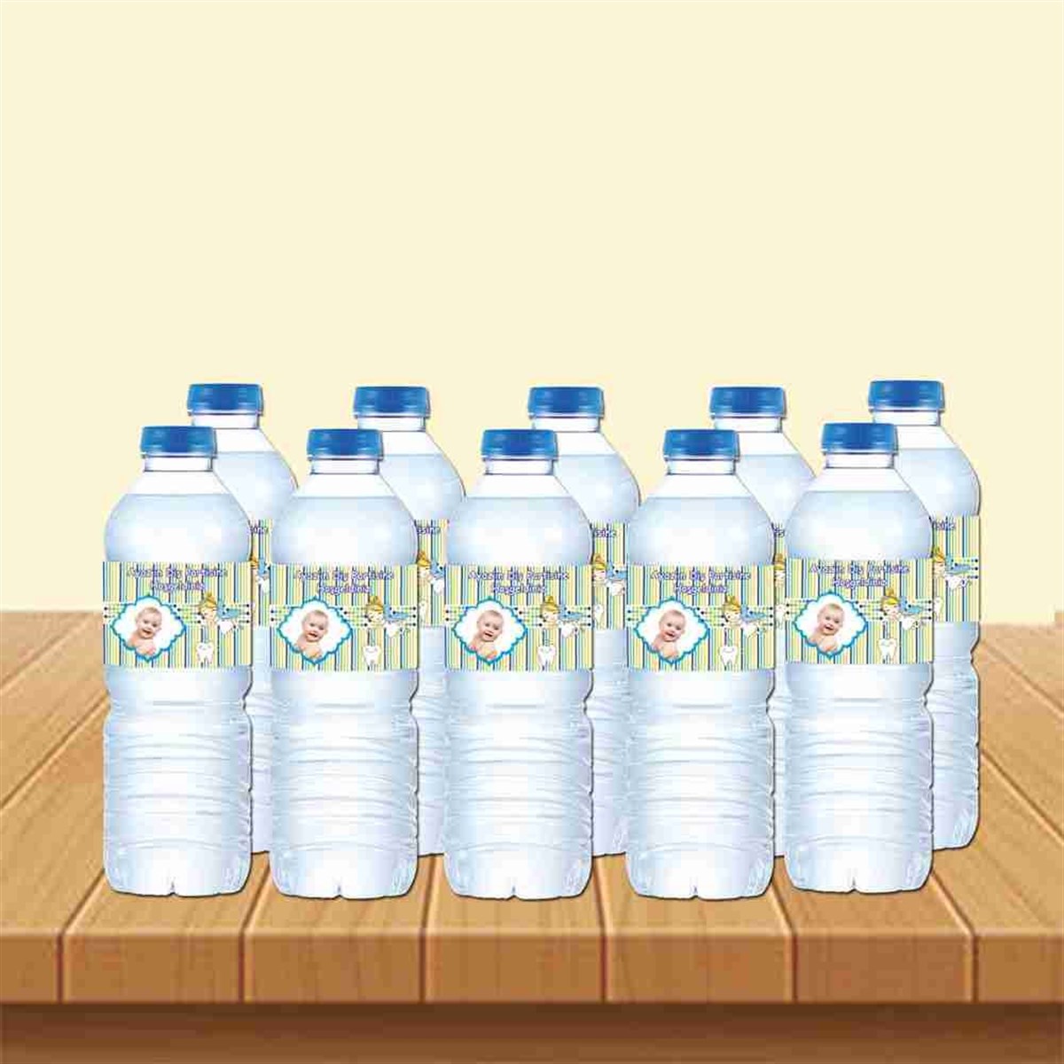 Diş Buğdayı Yeşil Çizgili Puantiyeli Su Şisesi Bandı 