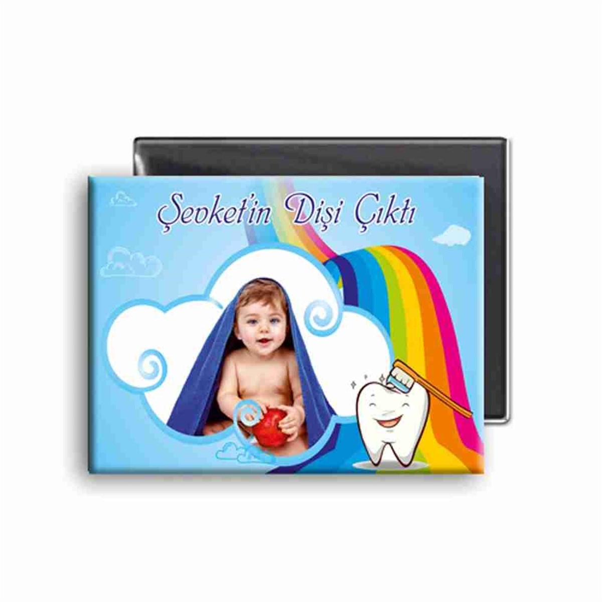 Diş Partisi Gökkuşağı Diş Fırçalı Buzdolabı Magneti 