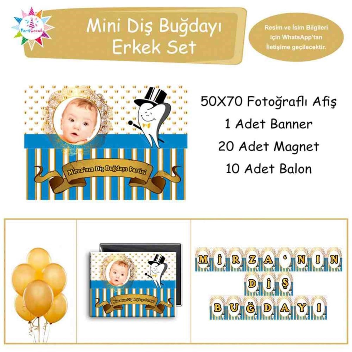 Diş Partisi Gold Şık Temalı Mini Set  