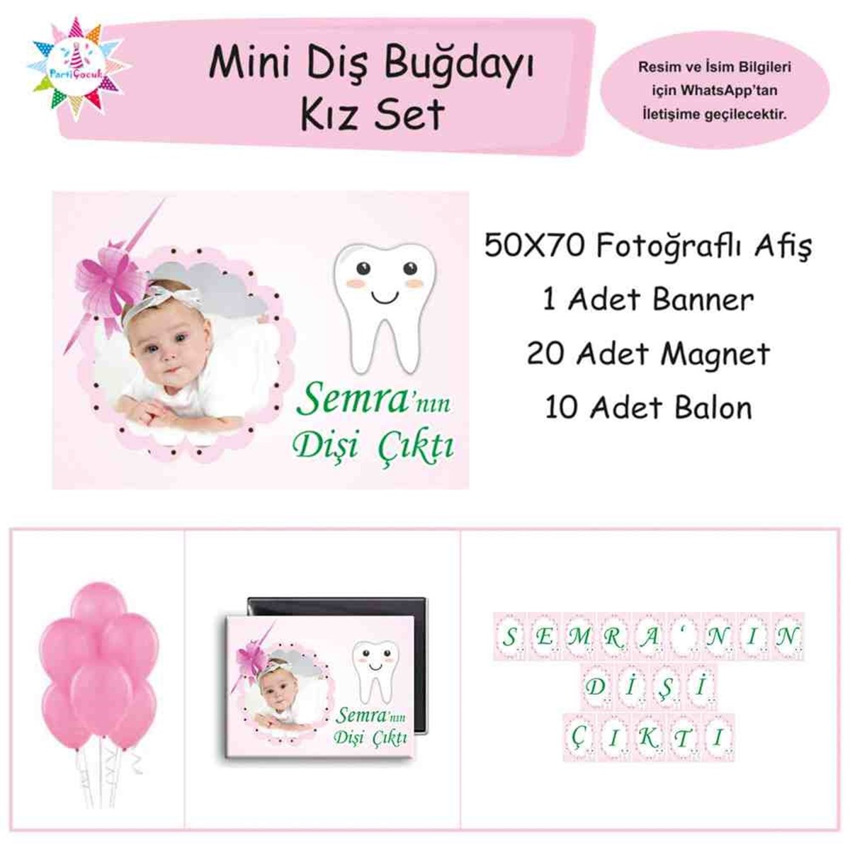 Diş Partisi Şemsiyeli Diş Konsept Mini Set 