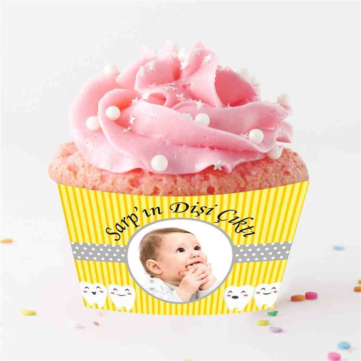 Diş Partisi Sevimli Dişler Cupcake Sargısı 