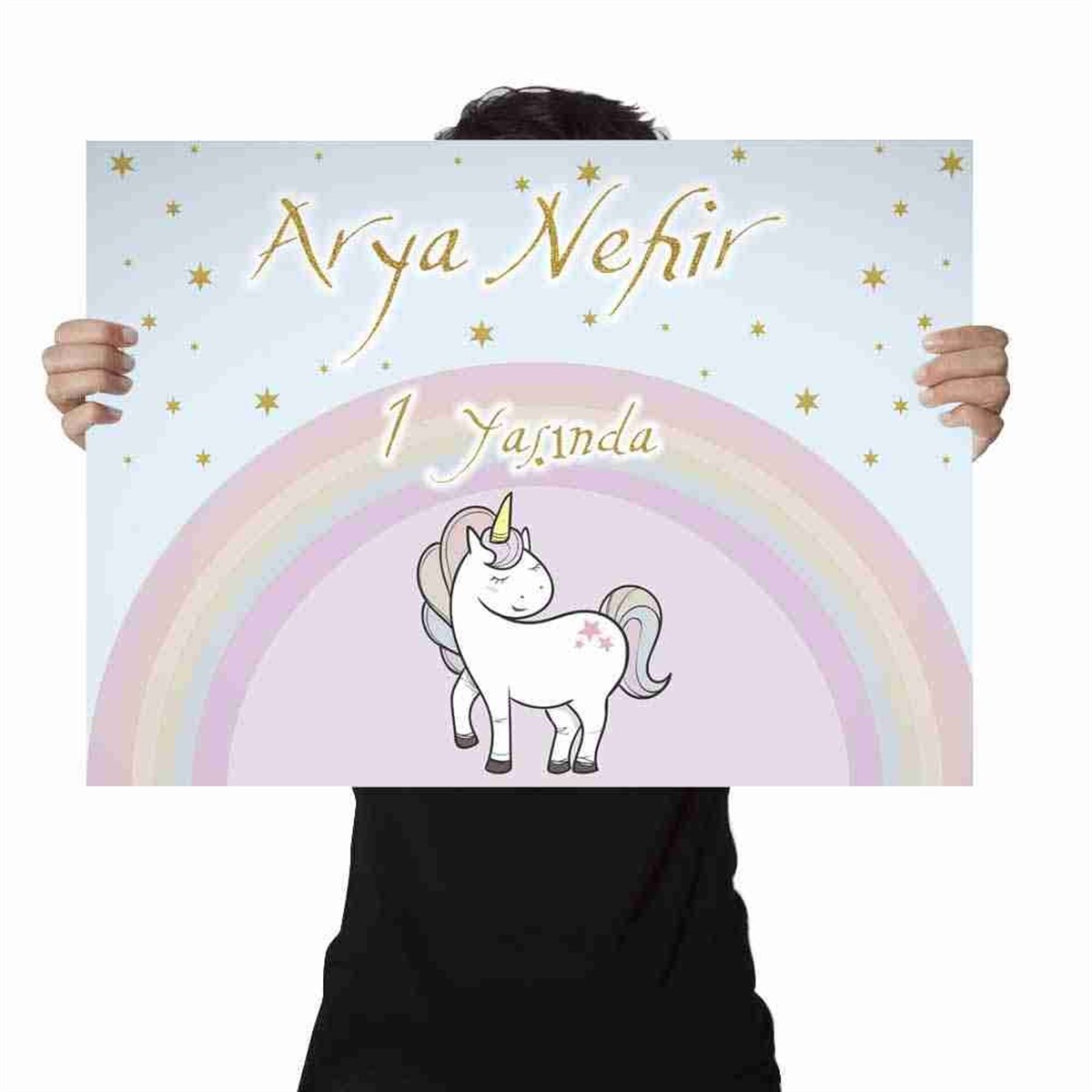 Doğum Günü Afişi Unicorn Konsept 