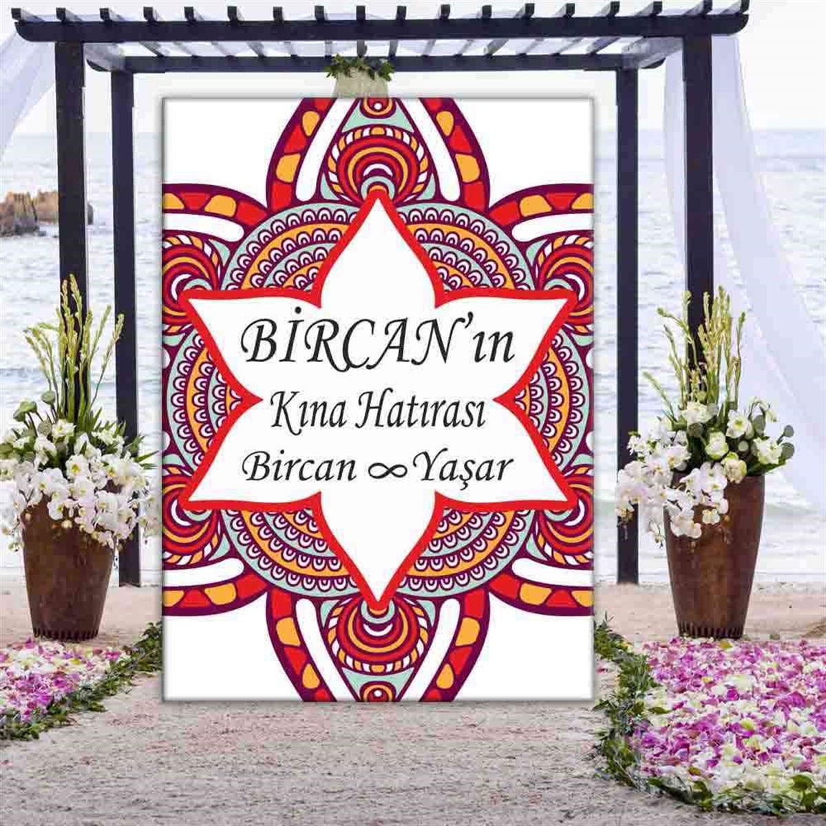 Ebru Desenli Karşılama Pano 