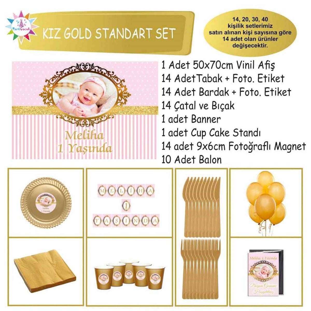 Gold Dikey Konsept Standart Set 