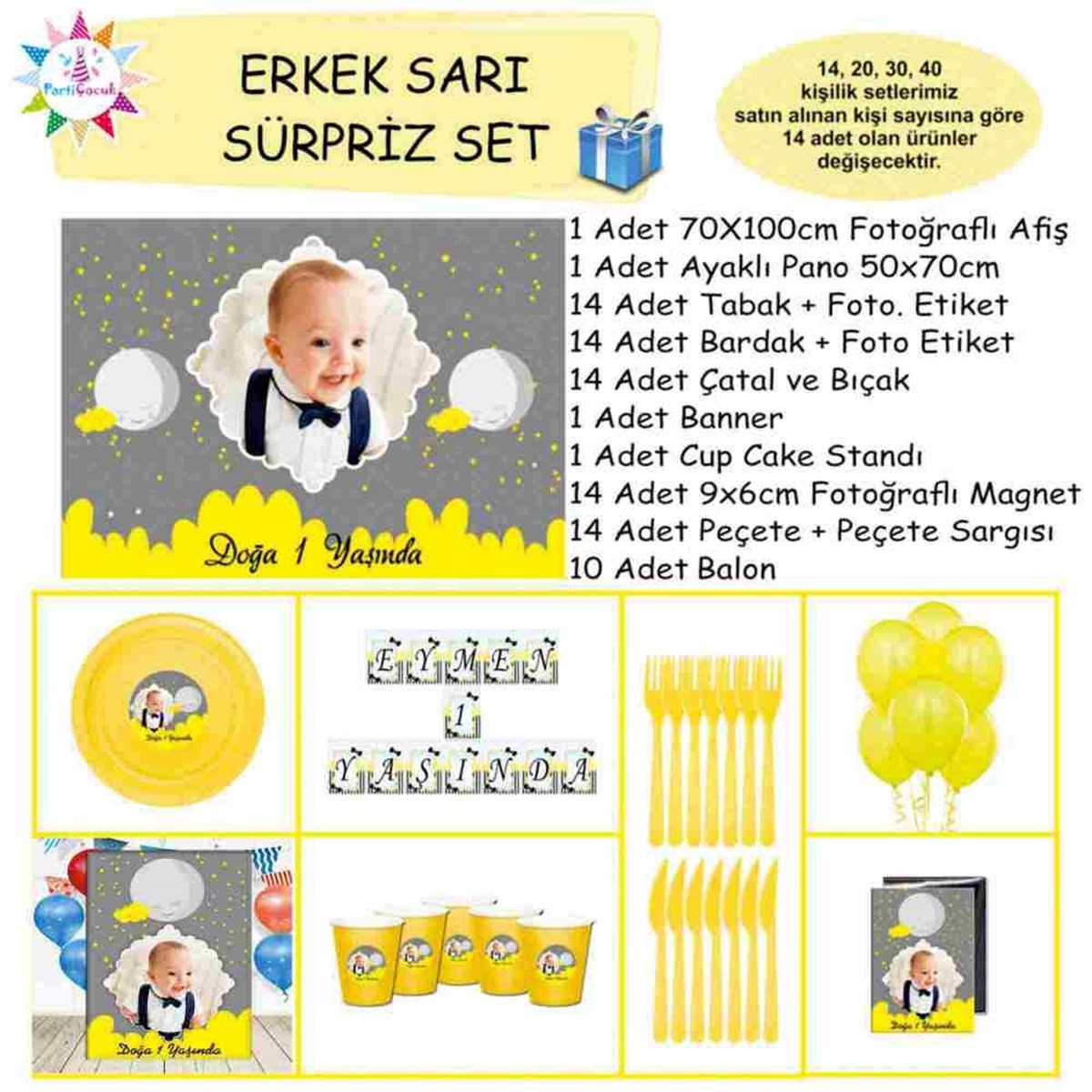 Gülen Aydede Konsept Parti Malzemeleri Süpriz Set 