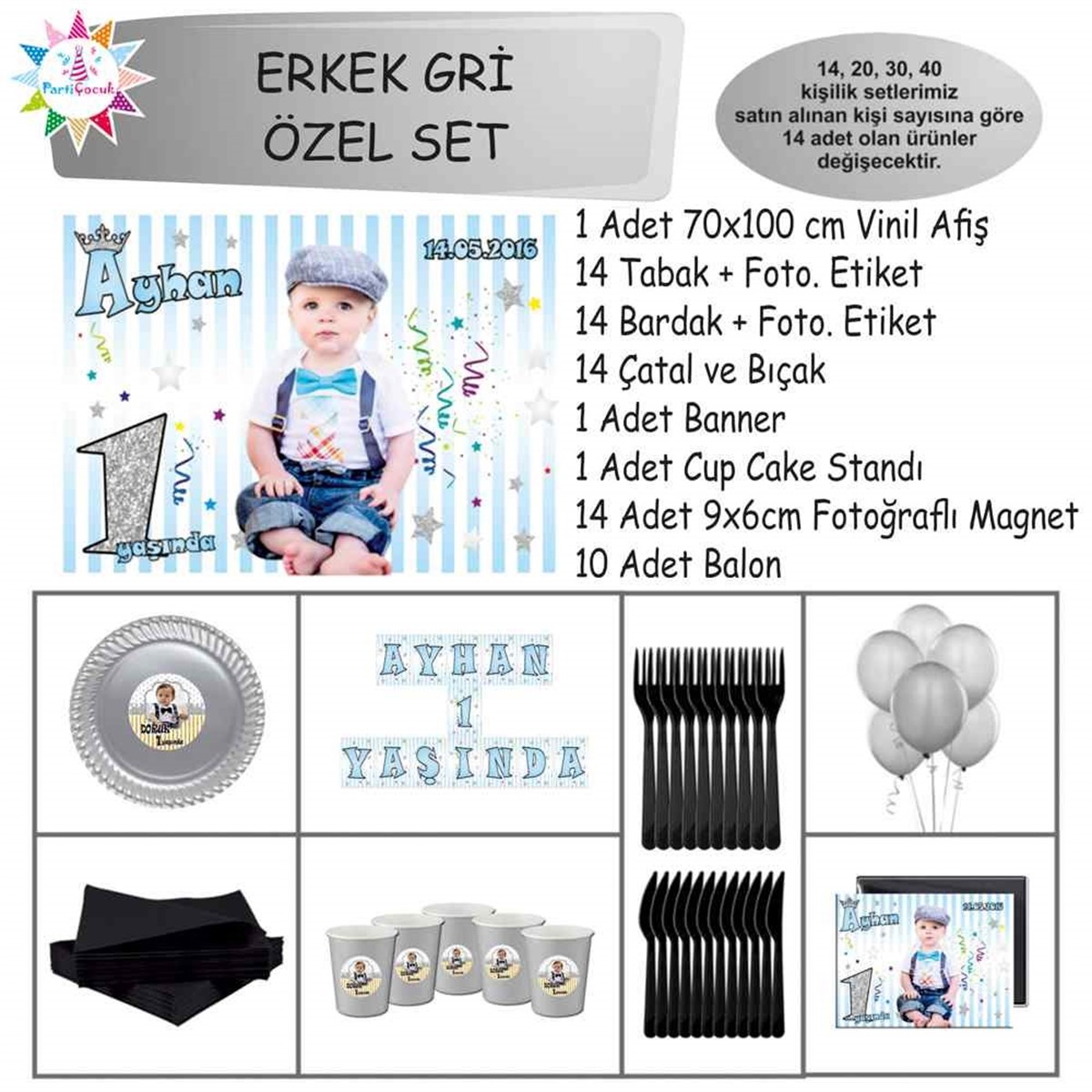 Gümüş Taçlı Konsept Özel Set 