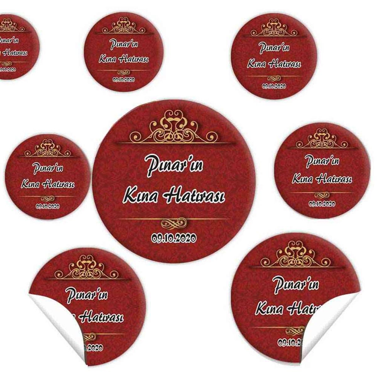 İsme Özel Kına Sticker 30 Adet 