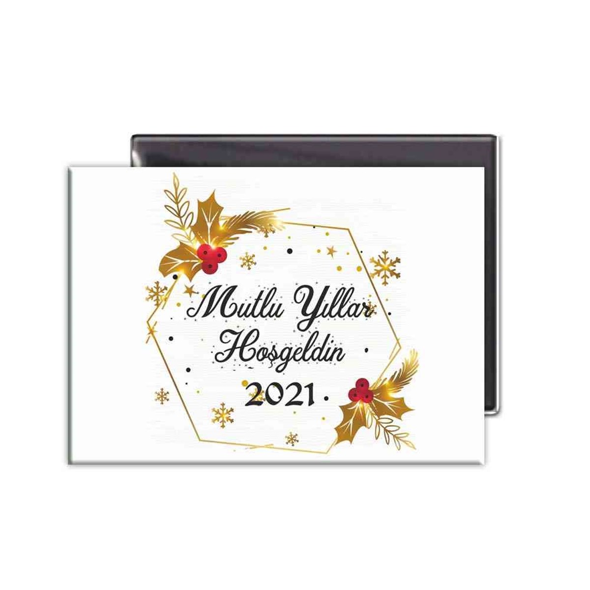 Kapak Şeklinde Yılbaşı  Magnet 