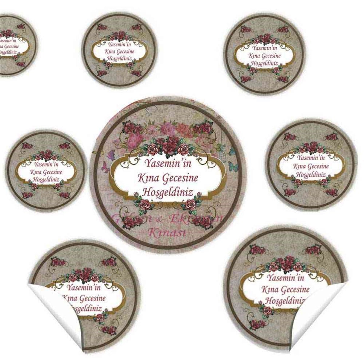Kına Vintage Sticker 30 Adet 