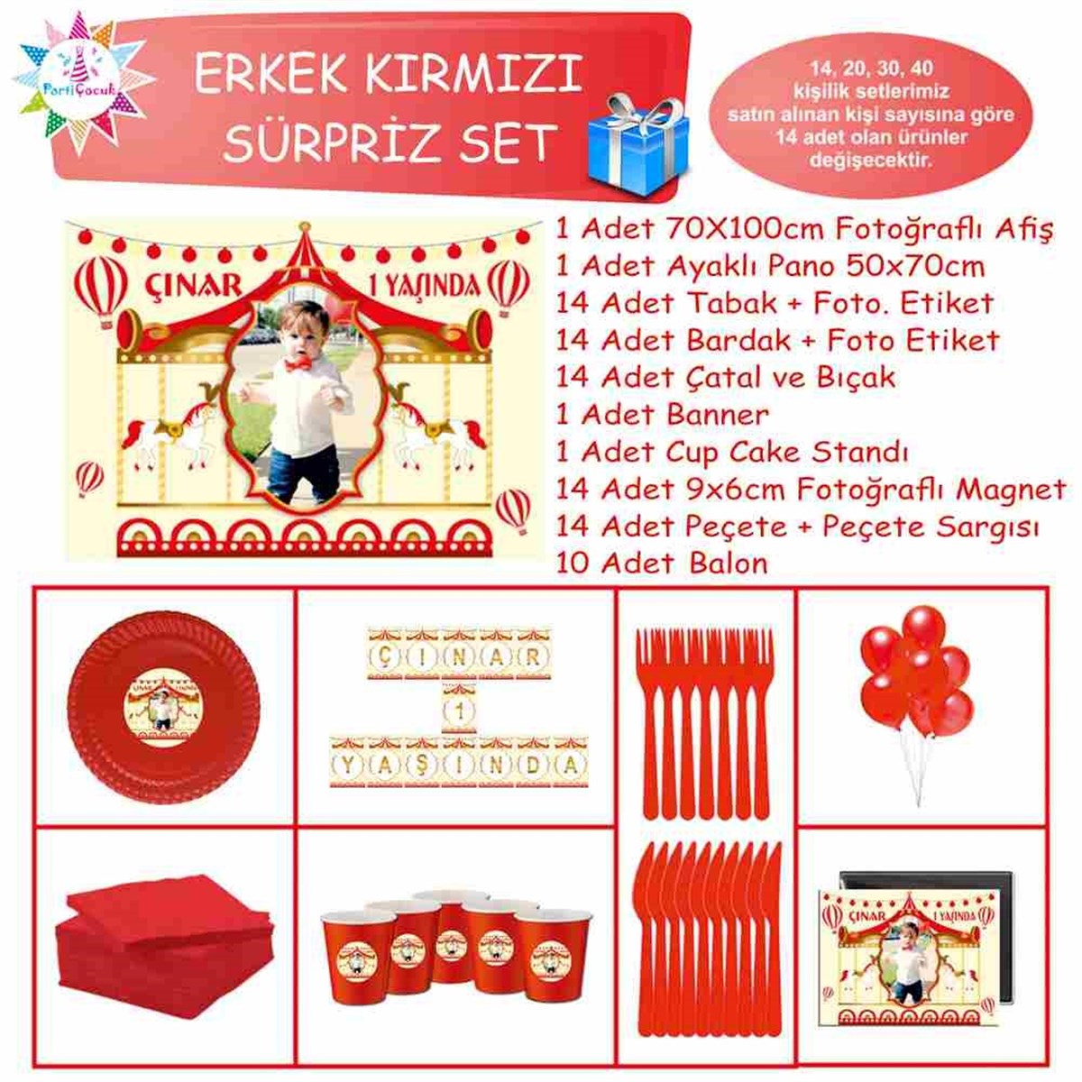 Kırmızı Atlı Karınca Konsept Süsleri Sürpriz Set 