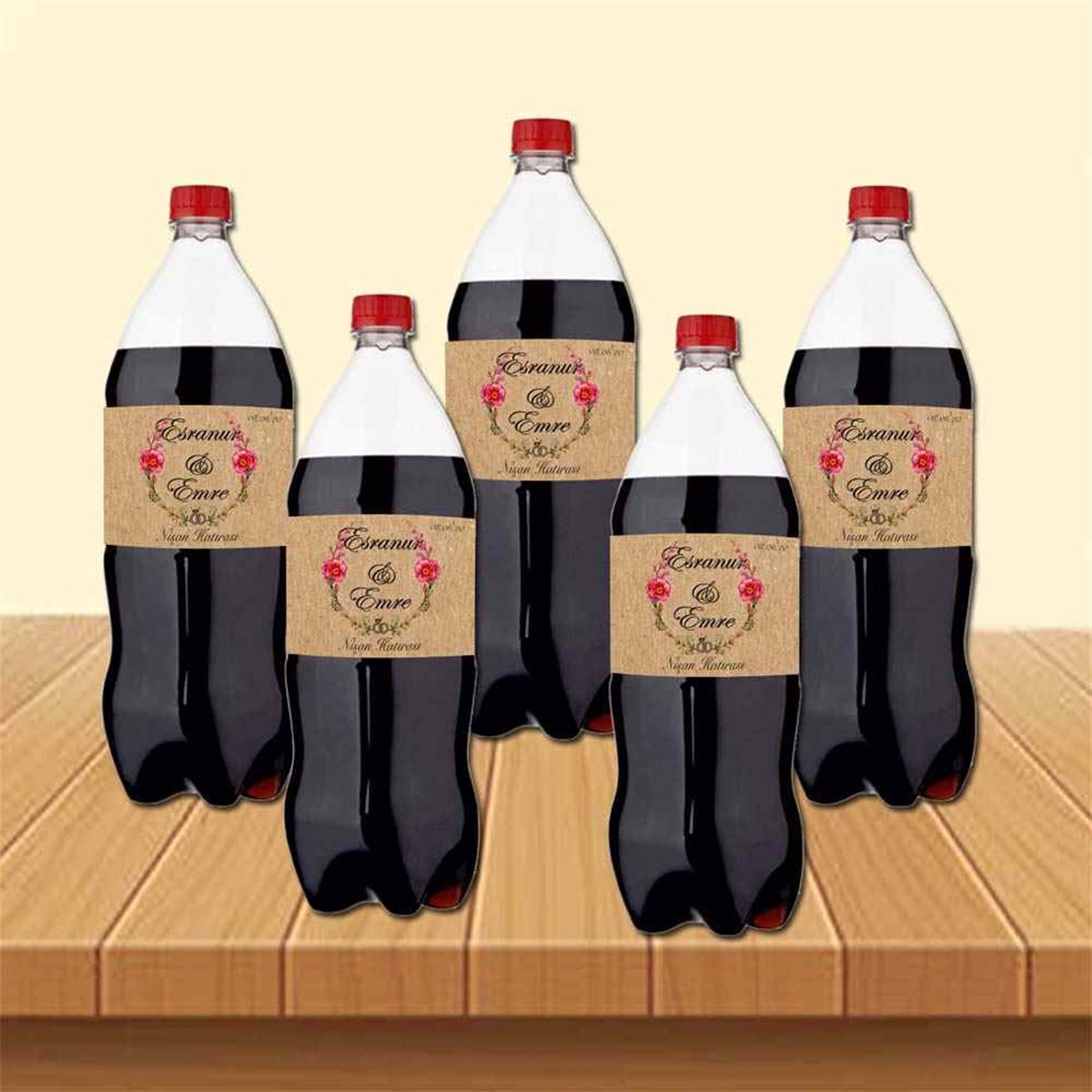 Kraft Rengi Baskılı Litrelik Şişe Sargı 