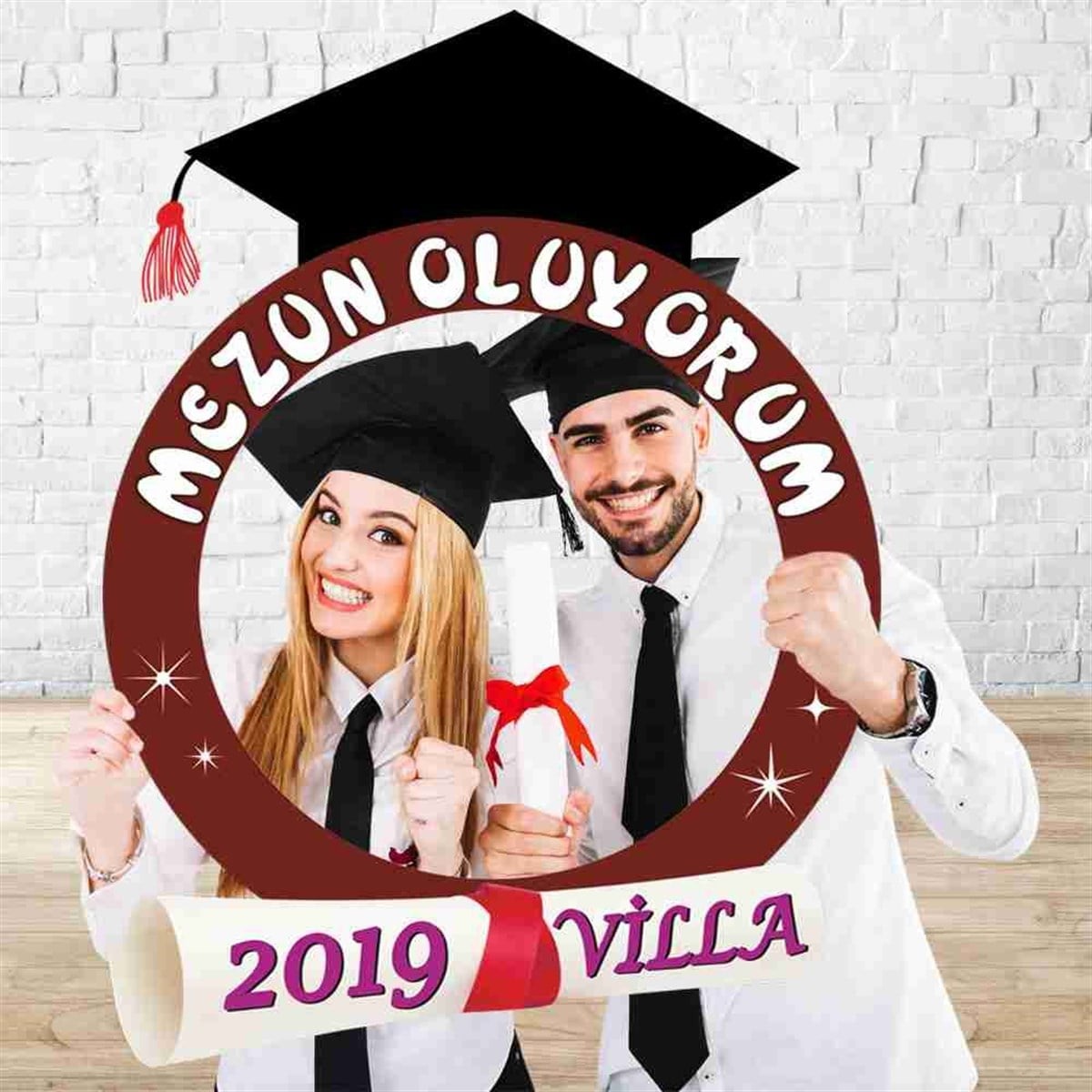 Mezuniyet Gecesi Süslemeleri Selfie Foto Çerçeve 
