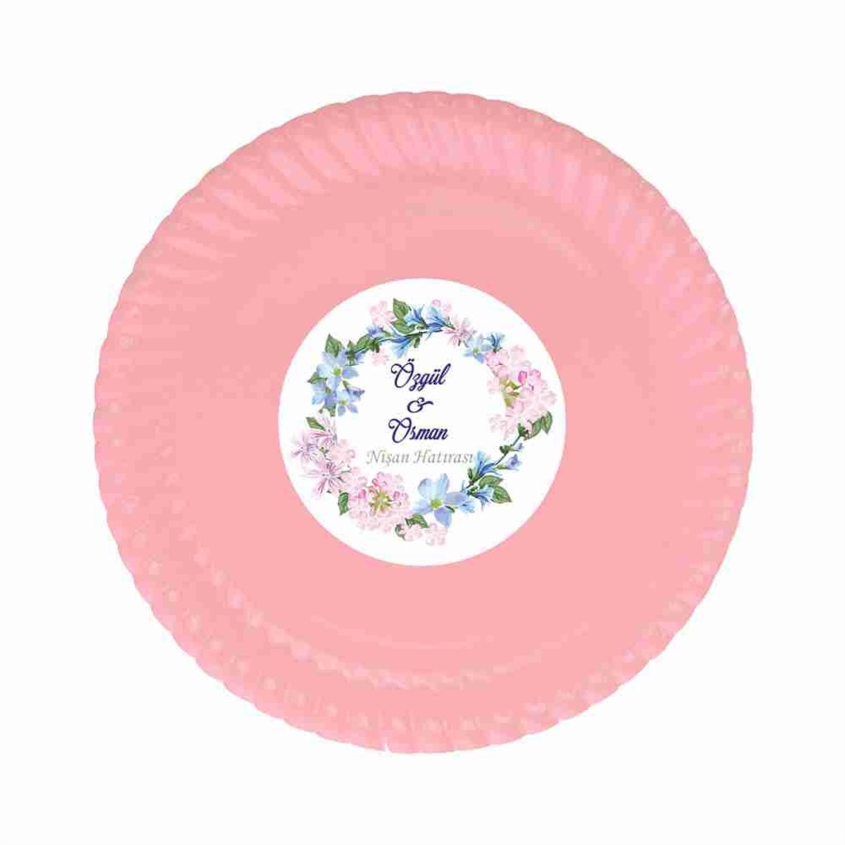 Mor Çerçeve Çiçek Stickerlı Tabak 