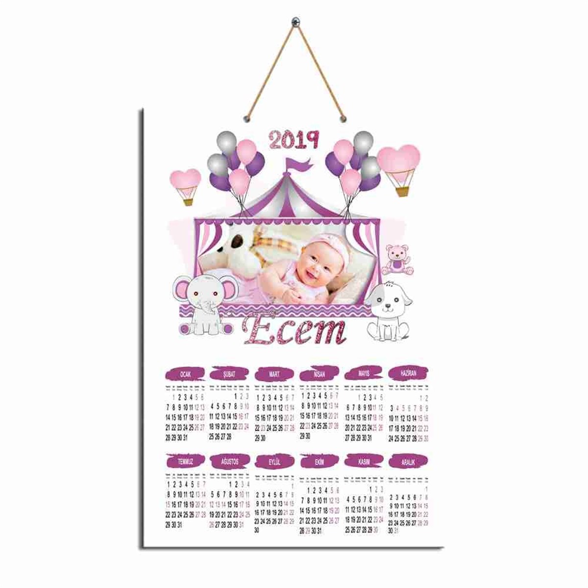 Mor Sirk Karton Takvim  