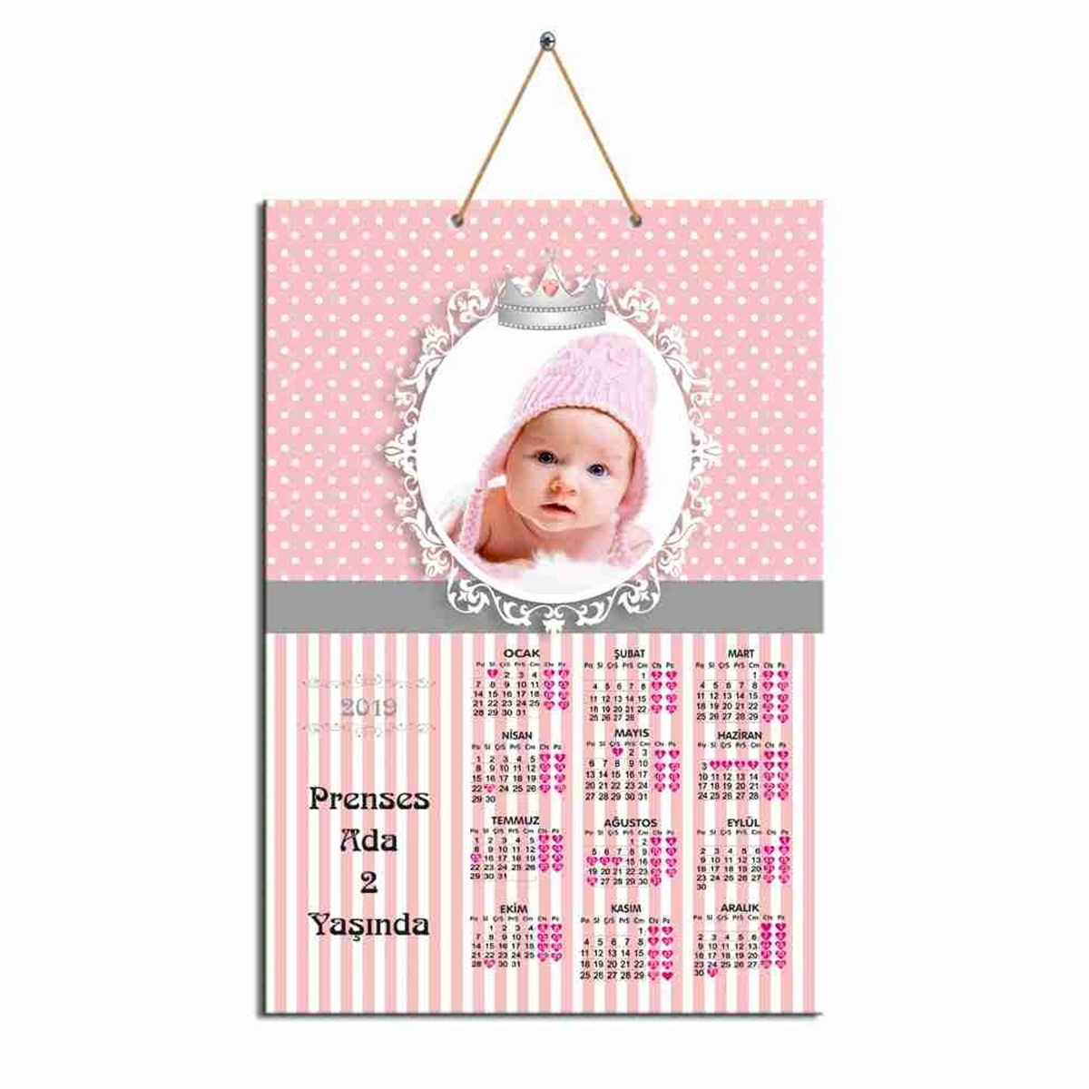 Pembe Gümüş  Karton Takvim  