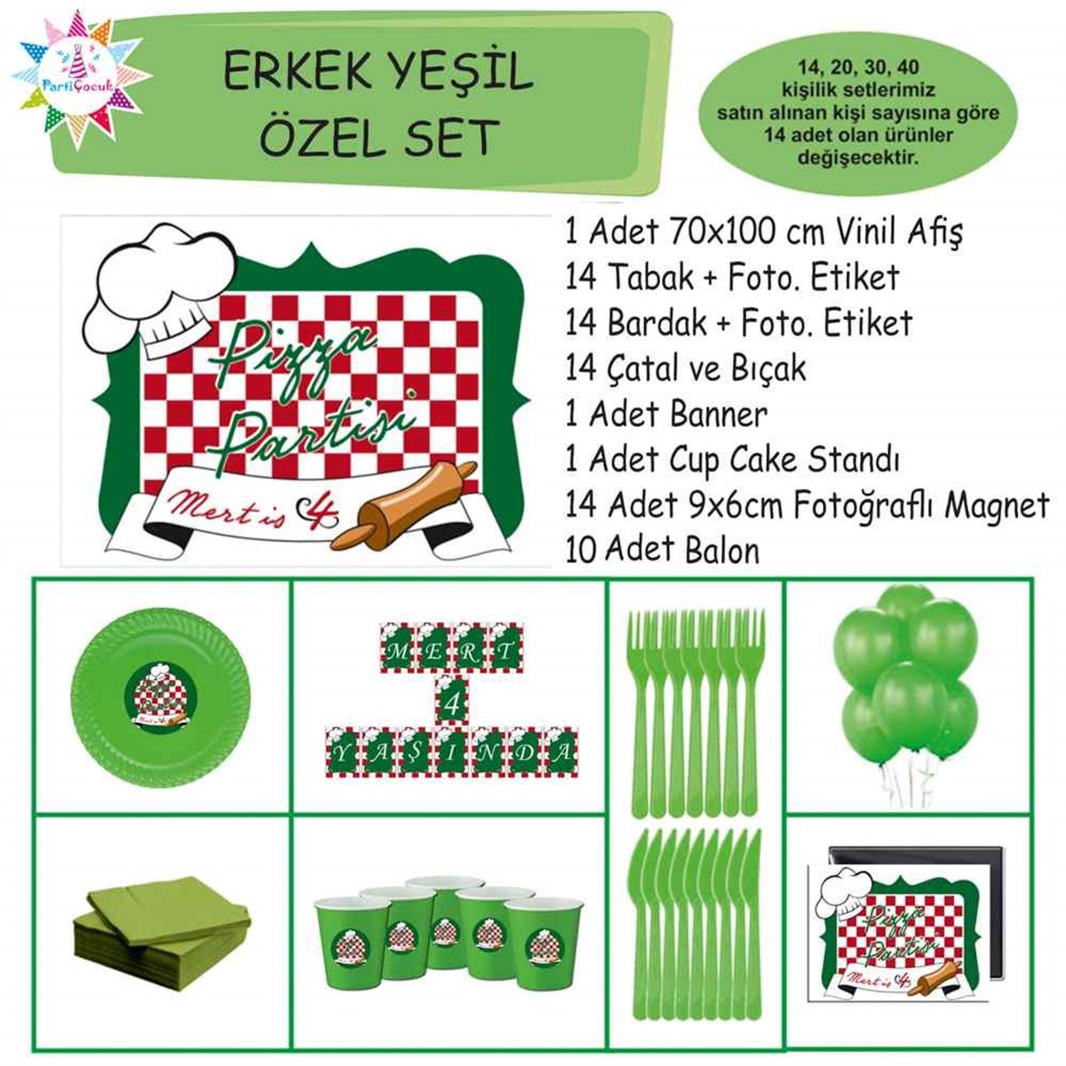 Pizza Konseptli Kişiye Özel Set 